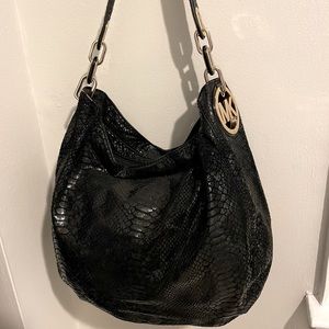 MICHAEL KORS Snakeskin Hobo Shoulder Bag + Wallet